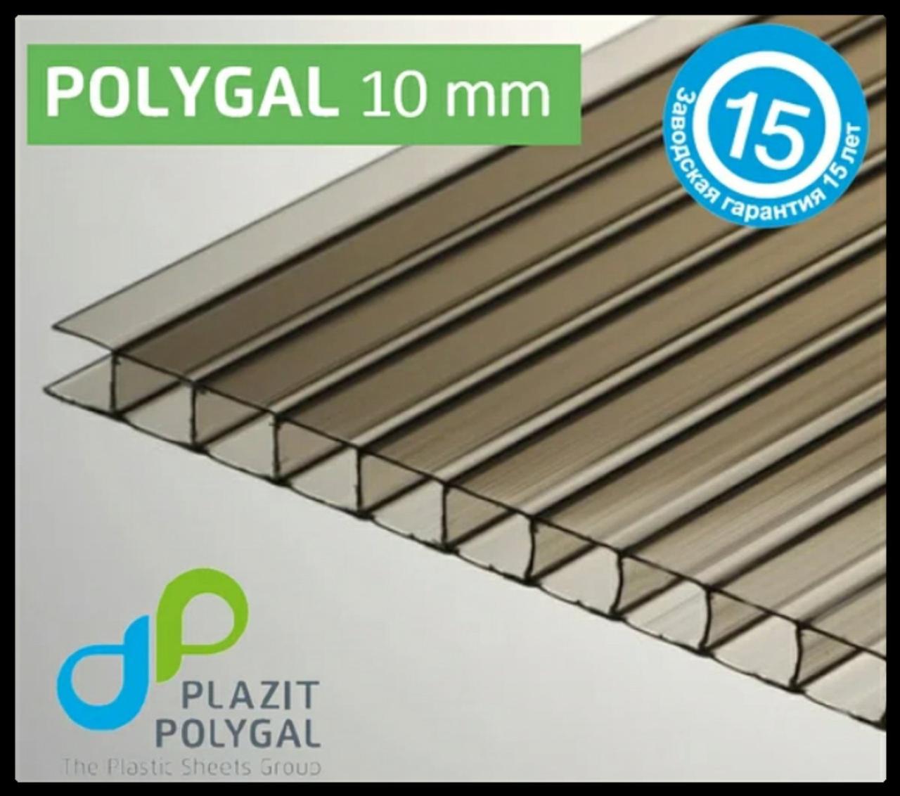 Сотовый Поликарбонат 6 мм Polygal Бронзовый — изображение 2